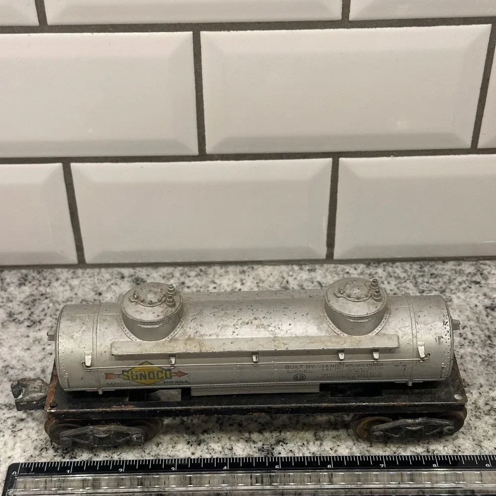 Lionel Unisex Sunoco Tank Car Silver 8000 Gallon‎ Double Dome Vintage O Gauge